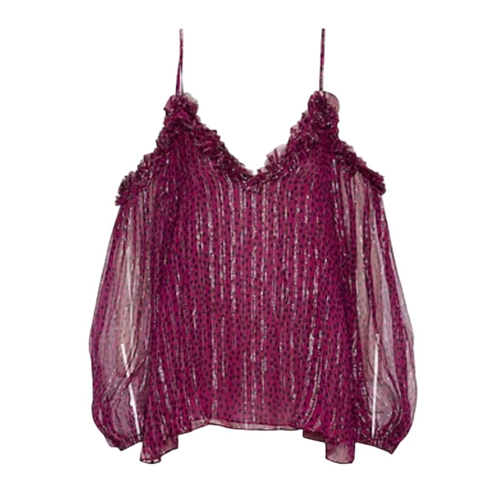 Stella McCartney Women Polka Dot Blouse raspberry colored size 6